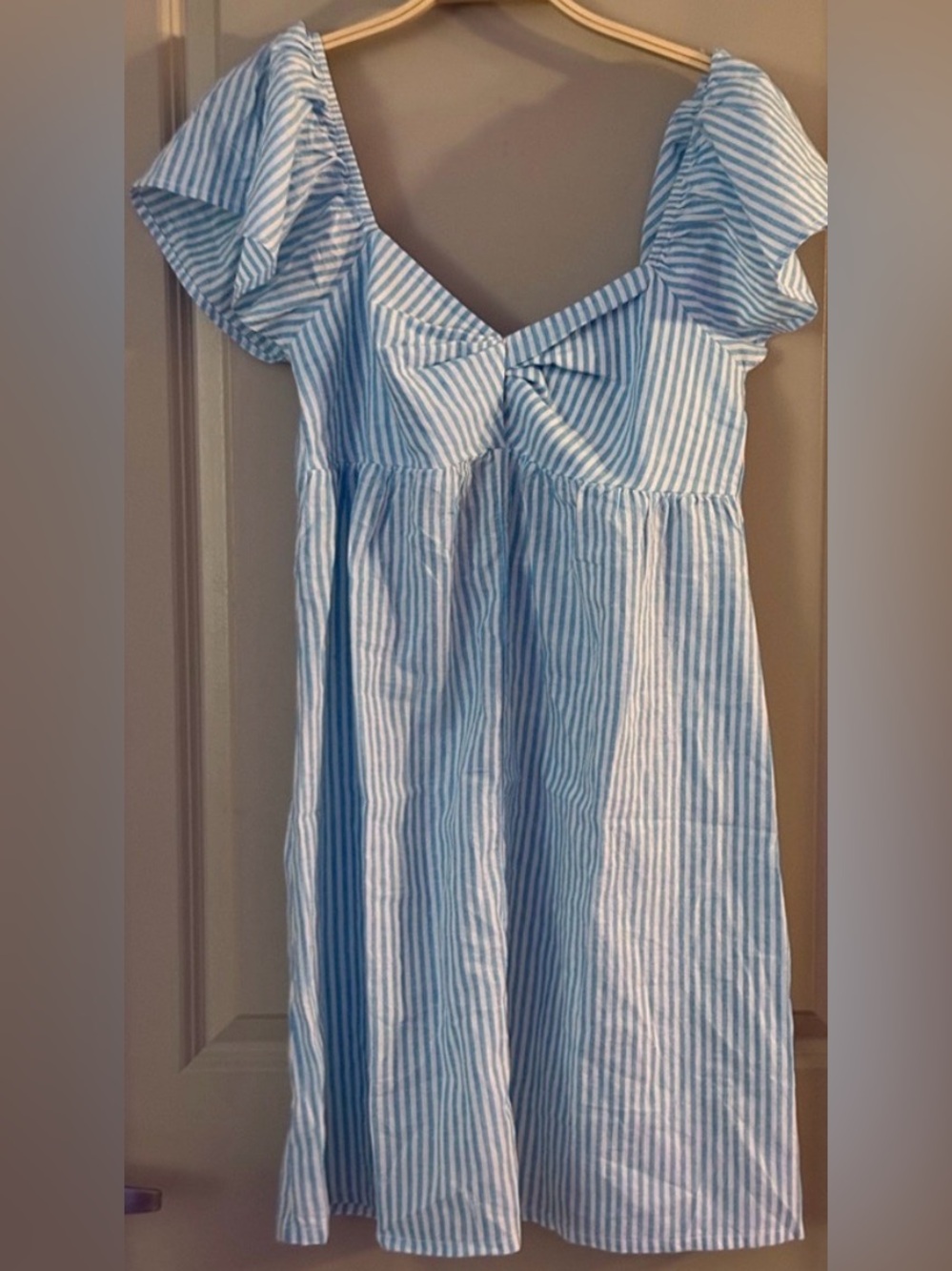 LA Relaxed Aqua Striped- Blue Stripe Women's Summer Sundress